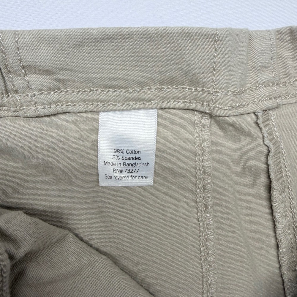 Croft & Barrow Womens Small Khaki Tan Elastic Waist Lattice Hem Capri Crop Pants - Picture 5 of 9